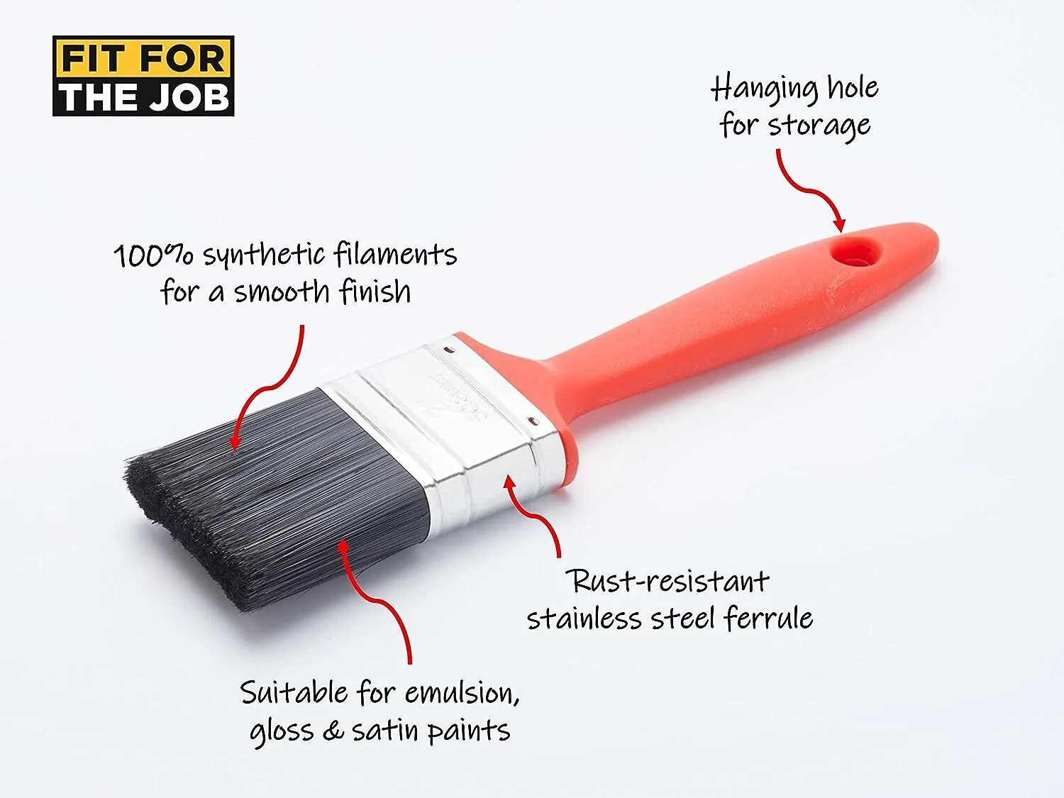 Value Paint Brush DIY 0.5" - 4" / 5 Piece Set FFJ Multi-Purpose